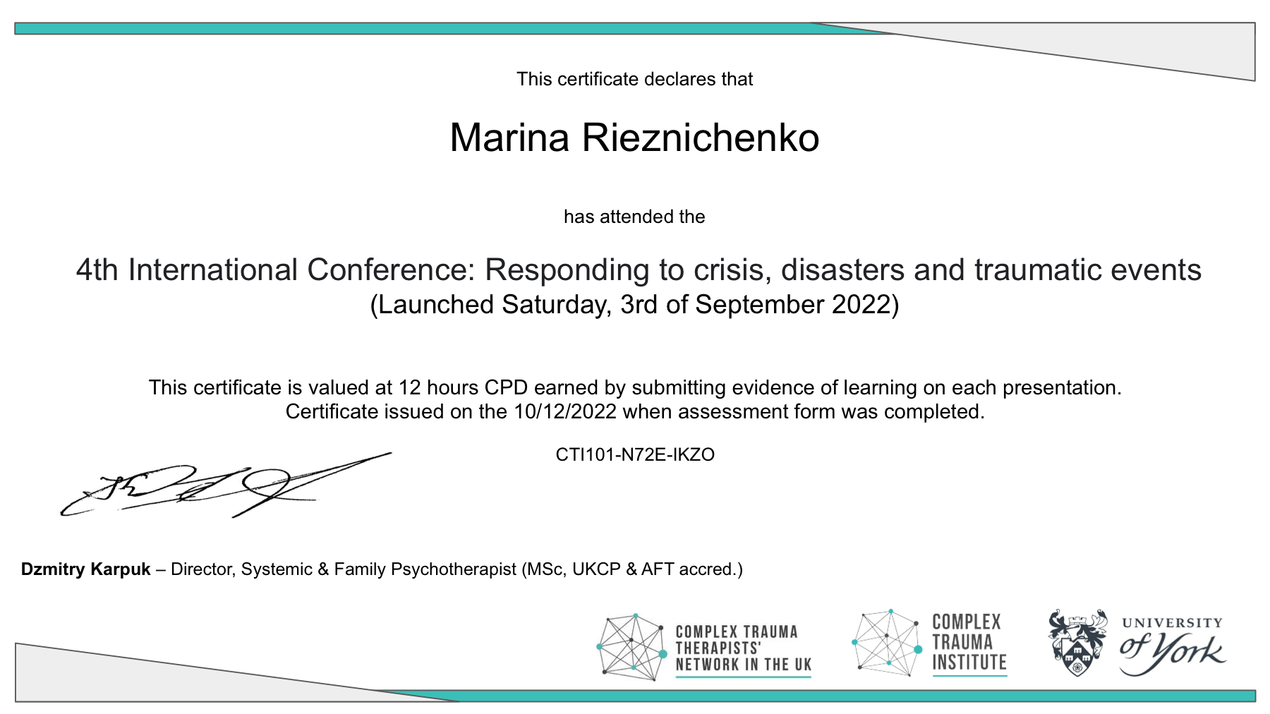 Certificate